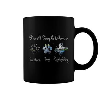 I'm A Simple Woman Sunshine Dogs Paw Kayak Fishing Coffee Mug | Mazezy