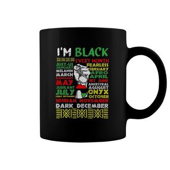 I'm Black Every Month Power Fist Cool African American Gifts Coffee Mug | Mazezy CA