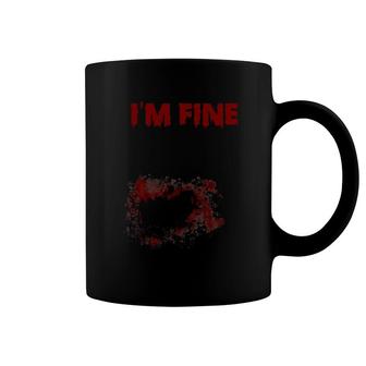 I'm Fine Bloody Zombie Bite Scary Halloween Costume Coffee Mug | Mazezy