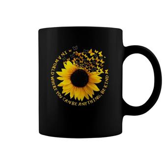 In A World Where You Can Be Anything Be Kind Sunflower Tank Top Coffee Mug | Mazezy DE