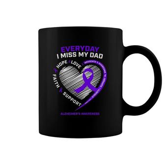 In Memory Dad Purple Alzheimer's Awareness Coffee Mug | Mazezy