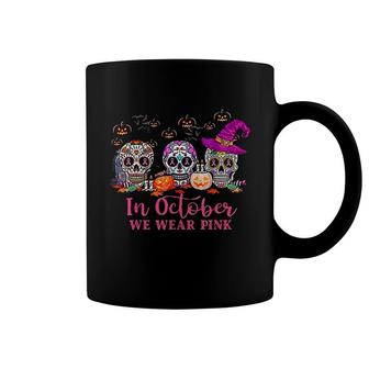 In October We Wear Pink Skull Coffee Mug | Mazezy
