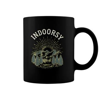 Indoorsy Outdoorsy Gift Ironic Nature Coffee Mug | Mazezy