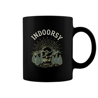 Indoorsy Outdoorsy Gift Ironic Nature Coffee Mug | Mazezy AU
