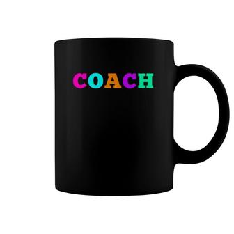 Instructional Coach Modern Teacher Font Colorful Letters Coffee Mug | Mazezy