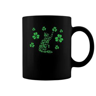 Irish Cat Kitten Lover Funny St Patrick's Day Shamrock Kitty Coffee Mug | Mazezy