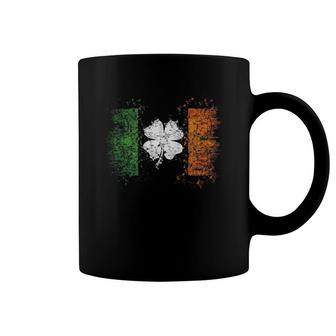 Irish Flag Distressed Shamrock St Patrick's Day Gift Coffee Mug | Mazezy