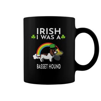 Irish I Was A Basset Hound Dog St Patricks Day Coffee Mug | Mazezy