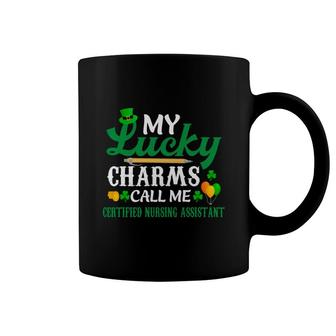 Irish St Patricks Day My Lucky Charms Call Me Certified Nursing Assistant Funny Job Title Coffee Mug | Mazezy