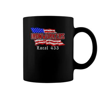 Ironworkers Local 433 American Flag Union Coffee Mug | Mazezy