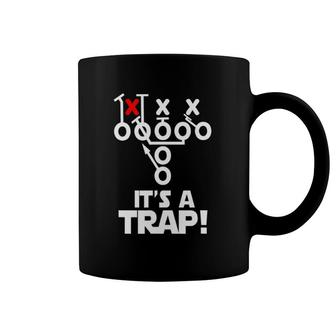 It's A Trap Funny Football Sayings Wordplay Diagram Coach Coffee Mug | Mazezy