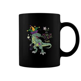 Its Mardi Grass Funny Dinosaur Coffee Mug | Mazezy