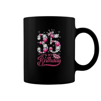 Its My 35th Birthday Queen 35 Years Old Shoes Crown Diamond Coffee Mug - Seseable