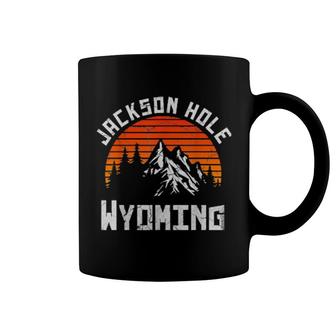 Jackson Hole Wyoming Mountain Hiking Vintage Outdoors Retro Coffee Mug | Mazezy