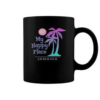 Jamaica Souvenir Palm Tree Happy Beach Coffee Mug | Mazezy