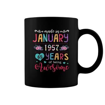 January Girls 1957 Birthday Gift 65 Years Old Made In January 1957 Ver2 Coffee Mug | Mazezy