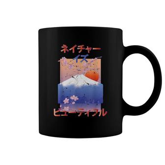 Japanese Aesthetic Nature Is Beautiful Cherry Blossom Coffee Mug | Mazezy