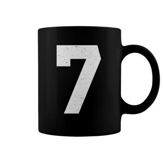 Jersey Number 7 Athletic Style Baseball Sports Coffee Mug | Mazezy