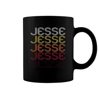 Jesse Retro Wordmark Pattern - Vintage Style Coffee Mug | Mazezy
