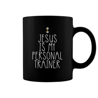 Jesus Is My Personal Trainer Religious Christian Workout Coffee Mug | Mazezy