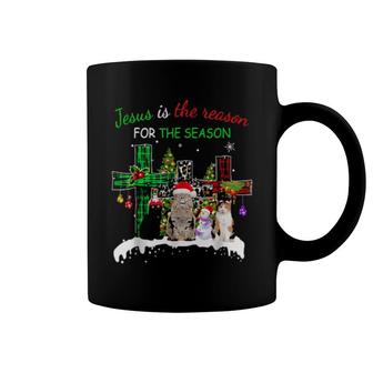 Jesus Is The Reason For Season Christmas Cat Jesus Christmas  Coffee Mug