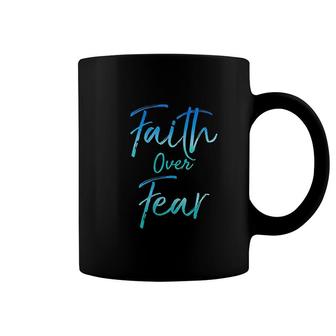 Jesus Saying Faith Over Fear Coffee Mug | Mazezy