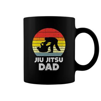 Jiu Jitsu Dad Sunset Retro Brazilian Martial Arts Men Gift Coffee Mug | Mazezy