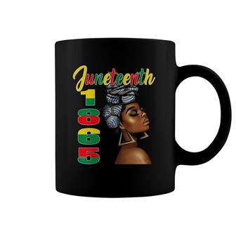 Juneteenth 1865 Independence Black Melanin Queen Afro Coffee Mug | Mazezy