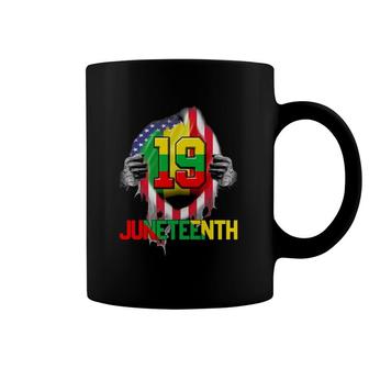 Juneteenth Ancestors Black African Flag American June 19 Flag Coffee Mug | Mazezy
