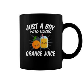 Just A Boy Who Loves Orange Juice Funny Orange Juice Coffee Mug | Mazezy
