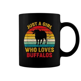 Just A Girl Who Loves Buffalos Retro Sunset Buffalos  Coffee Mug