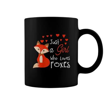 Just A Girl Who Loves Foxes Cute Looking Fox Coffee Mug - Thegiftio UK