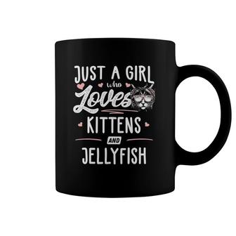 Just A Girl Who Loves Kittens And Jellyfish Gift Cat Coffee Mug | Mazezy