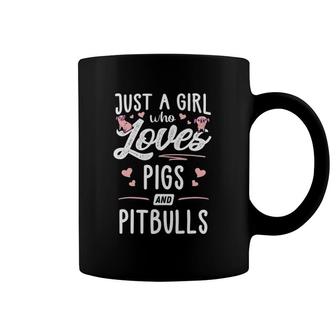 Just A Girl Who Loves Pigs And Pitbulls Gift Women Coffee Mug | Mazezy