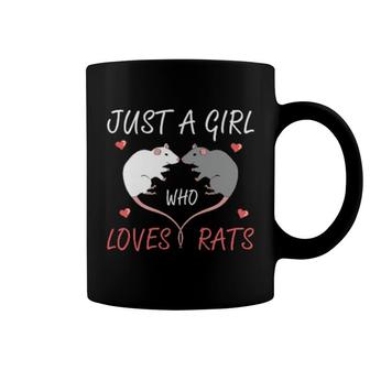 Just A Girl Who Loves Rats Owner Heart Shape Rat Coffee Mug | Mazezy