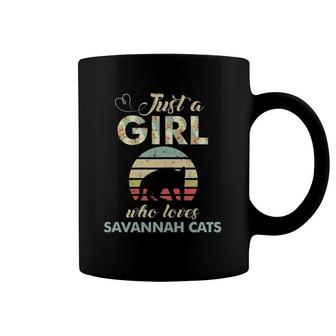 Just A Girl Who Loves Savannah Cats Retro Vintage Cat Coffee Mug | Mazezy