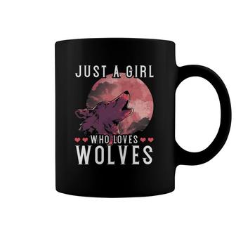 Just A Girl Who Loves Wolves Forest Animal Women Gift Wolf Coffee Mug | Mazezy