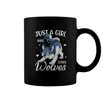 Just A Girl Who Loves Wolves Lovely Wolf Coffee Mug | Mazezy
