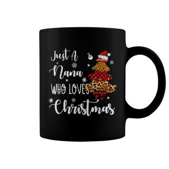 Just A Nana Loves Christmas Christmas Light Tree Coffee Mug | Mazezy