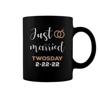 Just Married Twosday 2-22-22 Wife Husband Matching Couple Coffee Mug | Mazezy