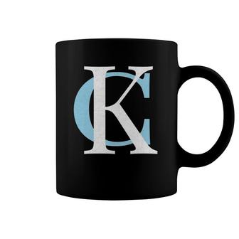 Kc Royal Blue & Baby Blue Kansas City Letters Kc Initials Coffee Mug | Mazezy