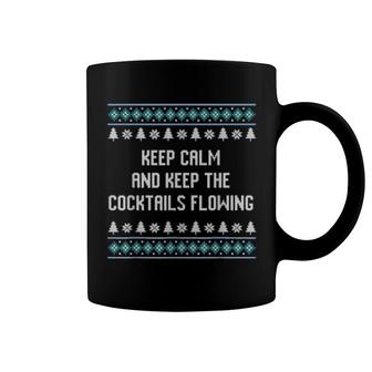Keep The Cocktails Flowing Christmas Drinking Xmas Alcoholic Coffee Mug | Mazezy