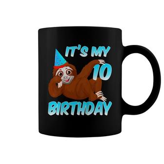 Kids 10 Years Old 10Th Birthday Sloth Gift Coffee Mug - Seseable