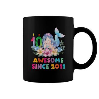 Kids 10 Years Old Birthday Mermaid Theme Birthday Party Outfit Coffee Mug | Mazezy