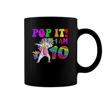 Kids 10Th Birthday Girl Pop It Dabbing Unicorn 10 Years Old Party Coffee Mug | Mazezy