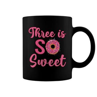 Kids 3Rd Donut Birthday Party Three Year Old Sweet Girl Coffee Mug - Seseable