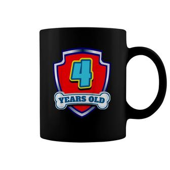 Kids 4 Years Old 4Th Birthday Paw Themed Party Gift Boys Girls Coffee Mug | Mazezy