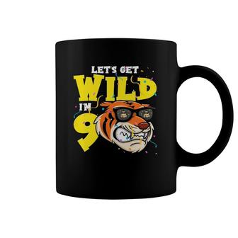 Kids 9Th Birthday Tiger Lets Get Wild 9 Years Old Boy Girl Coffee Mug | Mazezy