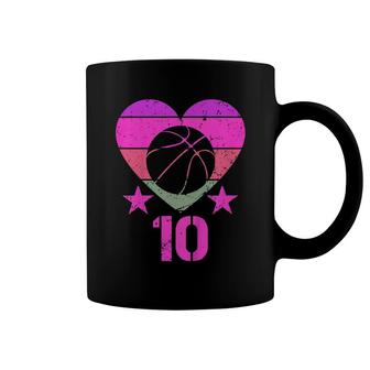 Kids Basketball Birthday 10 Year Old Boy Girl Tenth 10Th Birthday Coffee Mug - Seseable