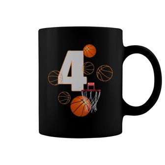 Kids Cool Basketball Birthday 4 Year Old Coffee Mug | Mazezy